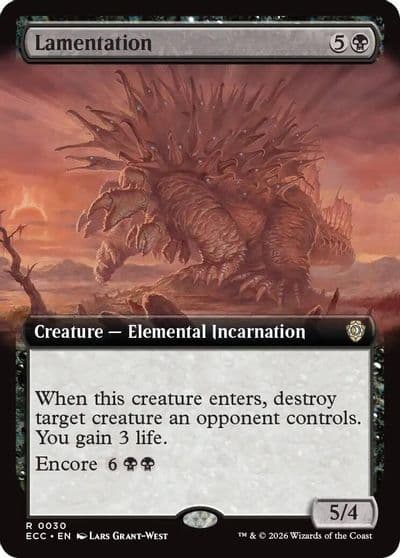 Lamentation Extended Art Commander: Lorwyn Eclipsed Magic card