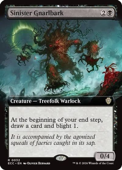 Sinister Gnarlbark Extended Art Commander: Lorwyn Eclipsed Magic card