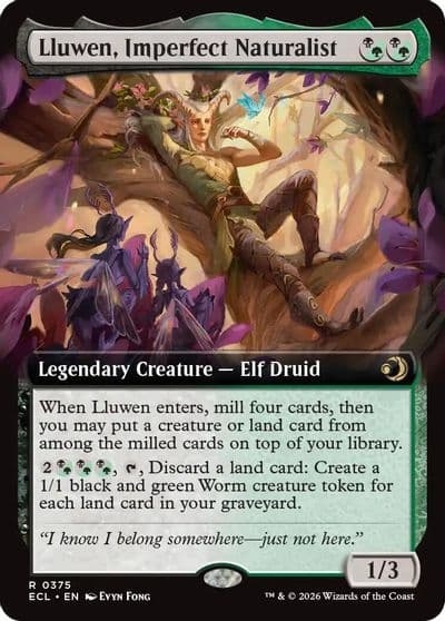 Lluwen Imperfect Naturalist Extended Art Lorwyn Eclipsed Magic card