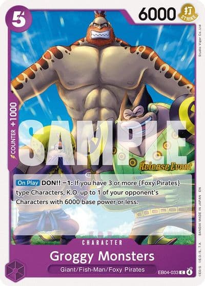 Groggy Monsters The Azure Sea's Seven Release Event Cards One Piece card