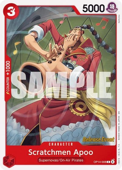 Scratchmen Apoo The Azure Sea's Seven Release Event Cards One Piece card