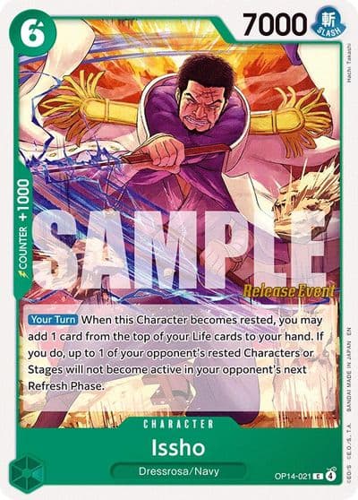 Issho OP14 021 The Azure Sea's Seven Release Event Cards One Piece card