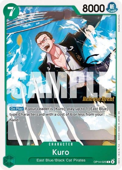 Kuro The Azure Sea's Seven Release Event Cards One Piece card