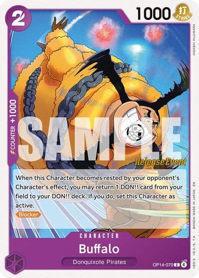Buffalo The Azure Sea's Seven Release Event Cards One Piece card