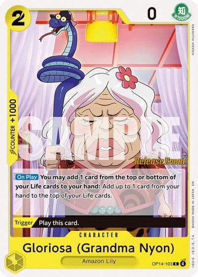 Gloriosa Grandma Nyon The Azure Sea's Seven Release Event Cards One Piece card