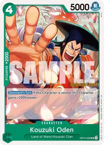 Kouzuki Oden The Azure Sea's Seven Release Event Cards One Piece card