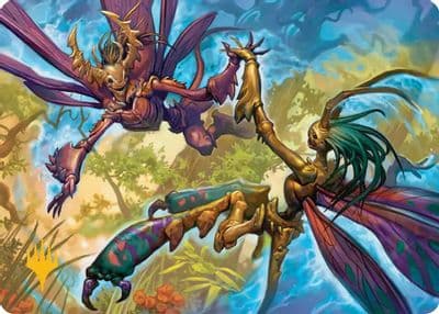 Illusion Spinners Art Card Gold Stamped Planeswalker Symbol Art Series: Lorwyn Eclipsed Magic card