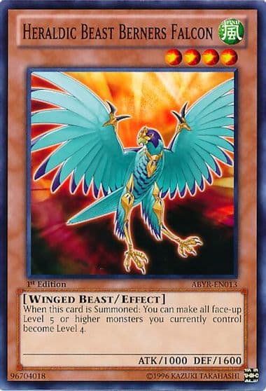 Heraldic Beast Berners Falcon Abyss Rising Yu-Gi-Oh! card