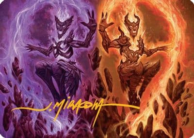 Fire Covenant Art Card Gold Stamped Signature Art Series: Lorwyn Eclipsed Magic card