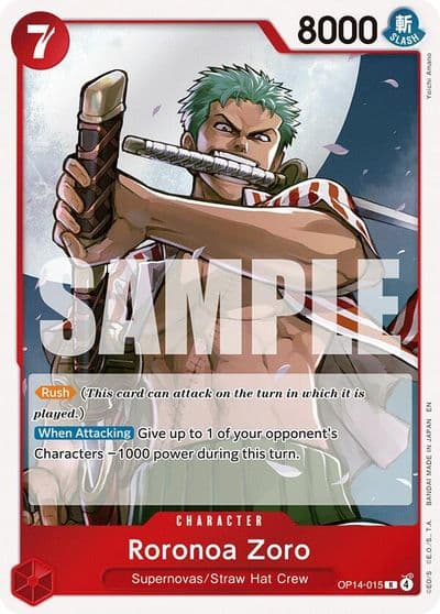 Roronoa Zoro OP14 015 The Azure Sea's Seven One Piece card