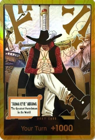 DON Card Dracule Mihawk Gold The Azure Sea's Seven One Piece card