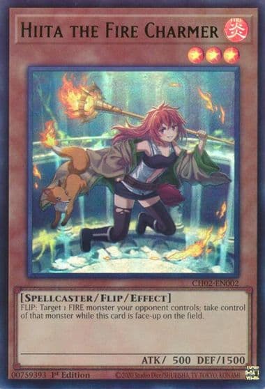 Hiita the Fire Charmer Ultra Rare THE CHRONICLES DECK: Spirit Charmers (All-Foil Edition) Yu-Gi-Oh! card