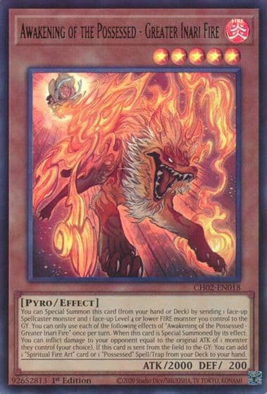 Awakening of the Possessed Greater Inari Fire THE CHRONICLES DECK: Spirit Charmers (All-Foil Edition) Yu-Gi-Oh! card