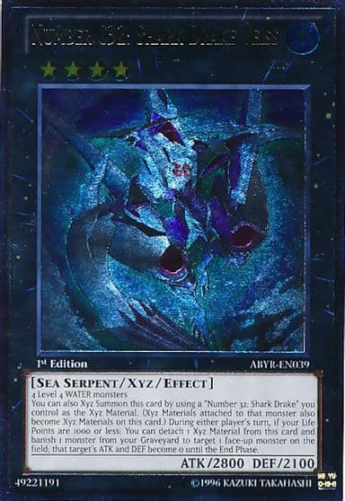 Number C32 Shark Drake Veiss UTR Abyss Rising Yu-Gi-Oh! card