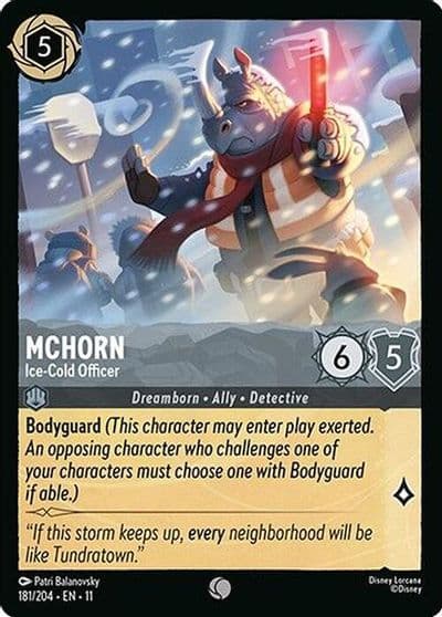 McHorn Ice Cold Officer Winterspell Lorcana card