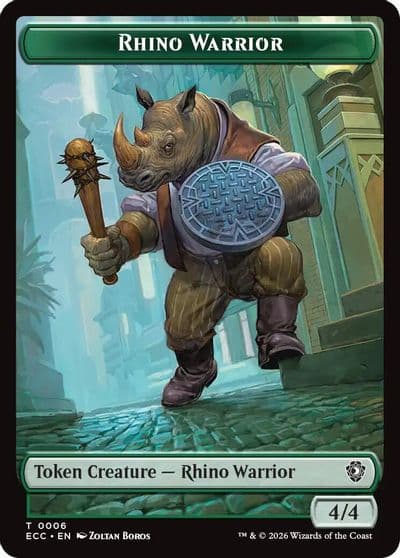 Rhino Warrior Elemental 0009 Double Sided Token Commander: Lorwyn Eclipsed Magic card