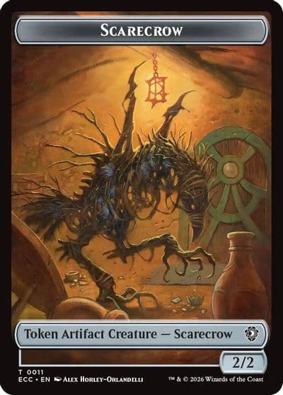 Scarecrow Treasure Double Sided Token Commander: Lorwyn Eclipsed Magic card