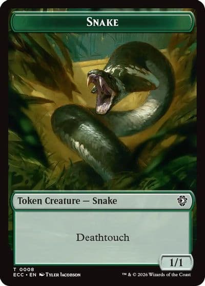 Snake Scarecrow Double Sided Token Commander: Lorwyn Eclipsed Magic card