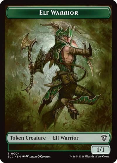 Elf Warrior 0004 Plant 0005 Double Sided Token Commander: Lorwyn Eclipsed Magic card