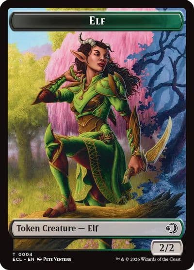Elf Kithkin 0007 Double Sided Token Lorwyn Eclipsed Magic card
