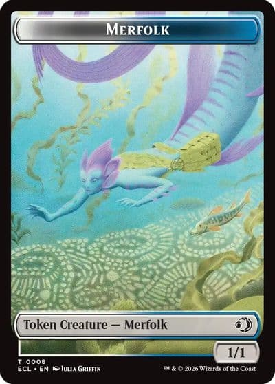 Merfolk Worm Double Sided Token Lorwyn Eclipsed Magic card