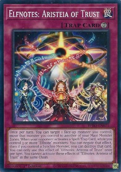 Elfnotes Aristeia of Trust Burst Protocol Yu-Gi-Oh! card