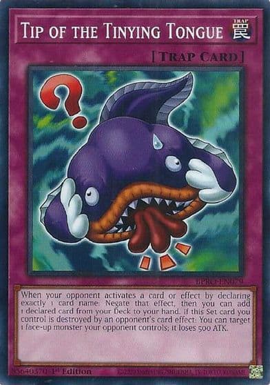 Tip of the Tinying Tongue Burst Protocol Yu-Gi-Oh! card