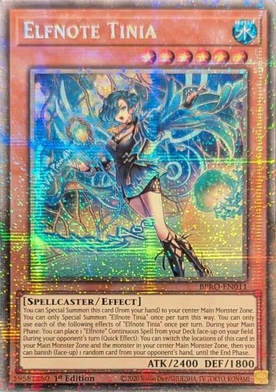 Elfnote Tinia Starlight Rare Burst Protocol Yu-Gi-Oh! card