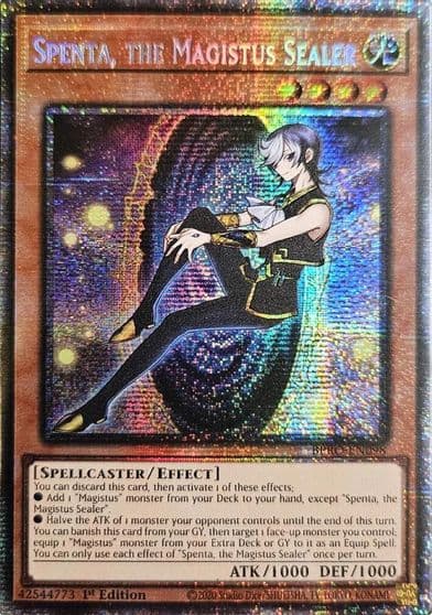 Spenta the Magistus Sealer Starlight Rare Burst Protocol Yu-Gi-Oh! card
