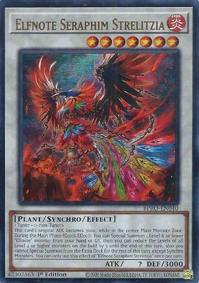 Elfnote Seraphim Strelitzia Burst Protocol Yu-Gi-Oh! card