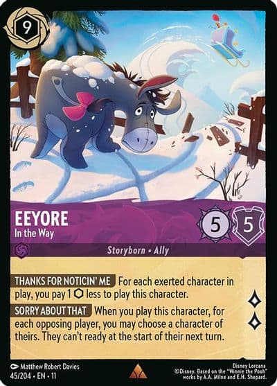 Eeyore In the Way Winterspell Lorcana card