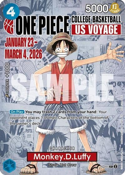 MonkeyDLuffy 055 College Basketball US Voyage One Piece Promotion Cards One Piece card