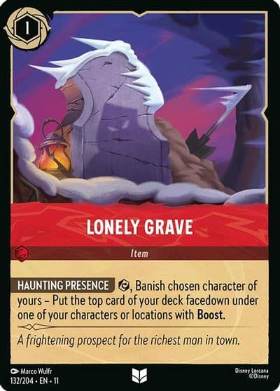 Lonely Grave Winterspell Lorcana card