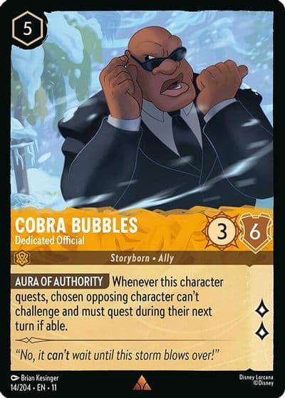Cobra Bubbles Dedicated Official Winterspell Lorcana card