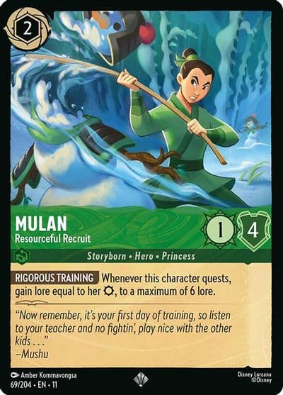 Mulan Resourceful Recruit Winterspell Lorcana card