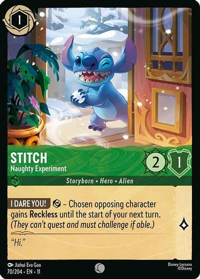 Stitch Naughty Experiment Winterspell Lorcana card