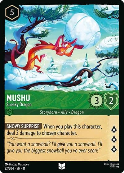 Mushu Sneaky Dragon Winterspell Lorcana card