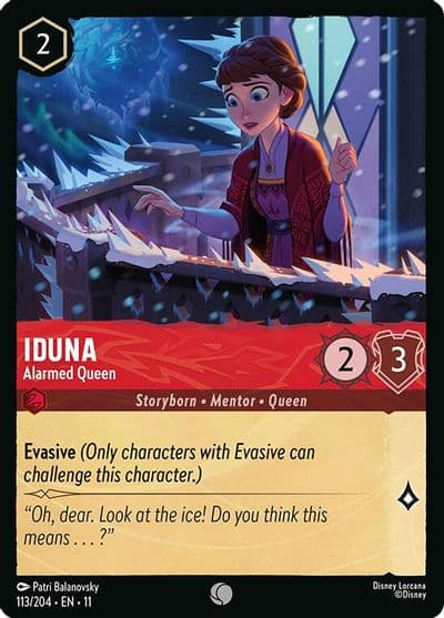 Iduna Alarmed Queen Winterspell Lorcana card