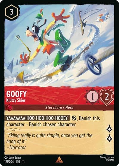 Goofy Klutzy Skier Winterspell Lorcana card