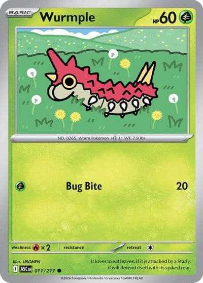 Wurmple ME: Ascended Heroes Pokemon card