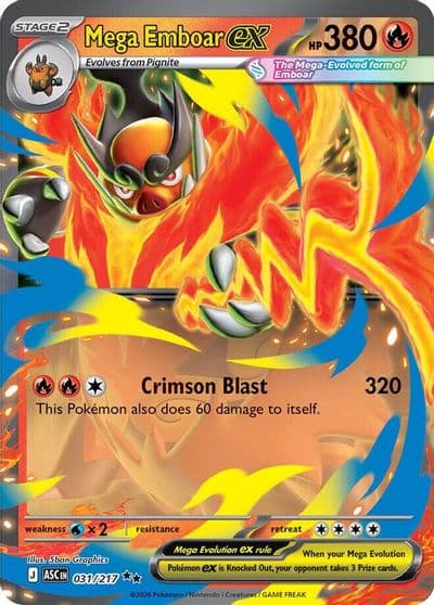 Mega Emboar ex ME: Ascended Heroes Pokemon card