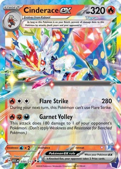 Cinderace ex ME: Ascended Heroes Pokemon card