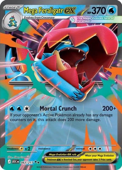 Mega Feraligatr ex ME: Ascended Heroes Pokemon card