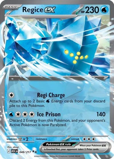 Regice ex ME: Ascended Heroes Pokemon card