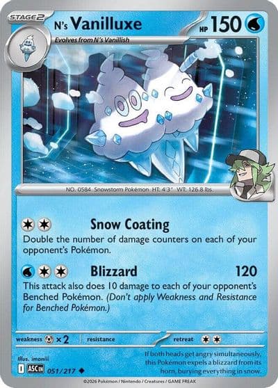 N's Vanilluxe ME: Ascended Heroes Pokemon card