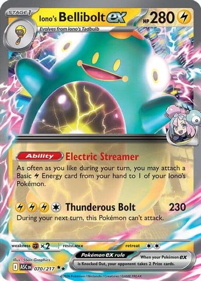 Iono's Bellibolt ex ME: Ascended Heroes Pokemon card