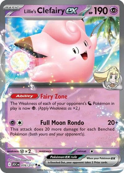 Lillie's Clefairy ex ME: Ascended Heroes Pokemon card