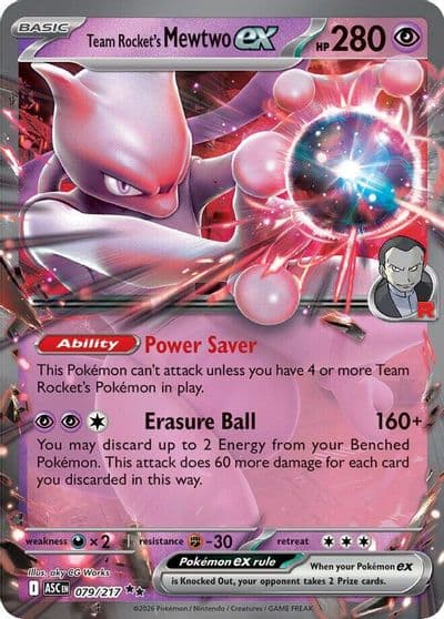 Team Rocket's Mewtwo ex ME: Ascended Heroes Pokemon card