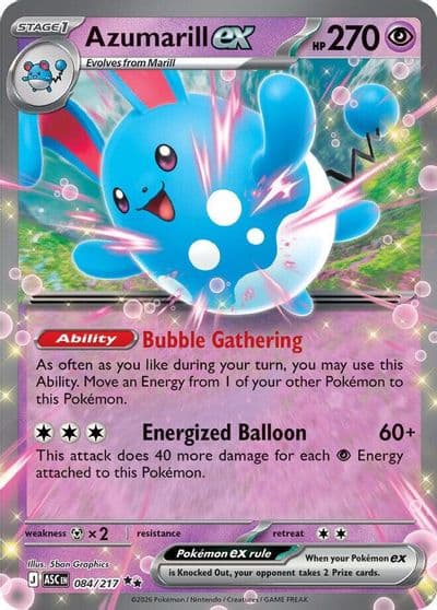 Azumarill ex ME: Ascended Heroes Pokemon card