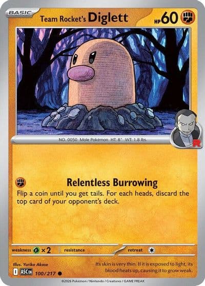 Team Rocket's Diglett ME: Ascended Heroes Pokemon card